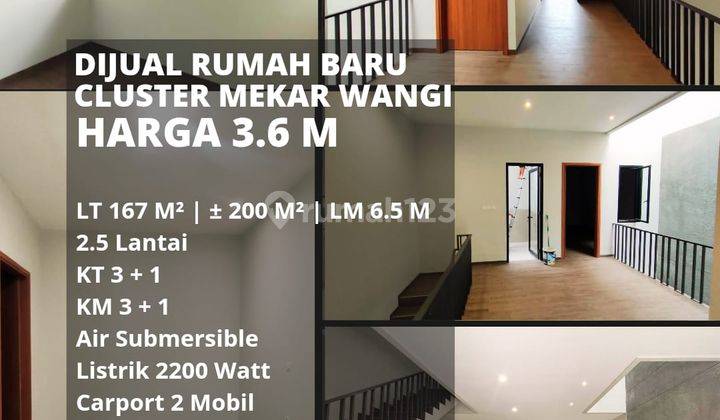 Rumah Baru Bagus 2 Lantai Cluster Aman Di Mekar Wangi 2