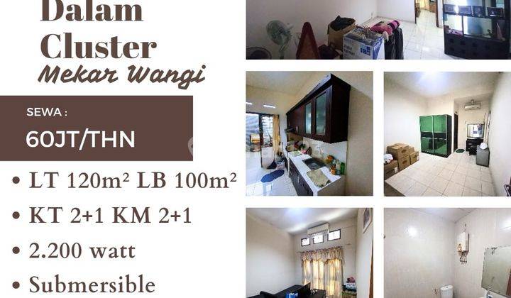 Rumah Cluster Mekar Wangi 1 Lantai Harga 60 Juta Per Tahun Rumah Semi Furnished Kontrakan Bagus SHM - Sertifikat Hak Milik di kompleks Mekar Wangi Bandung, Mekar Wangi 1