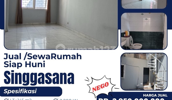 Rumah 1 Lantai Bisa Sewa Singgasana Pradana Bandung SHM di Mekar Wangi