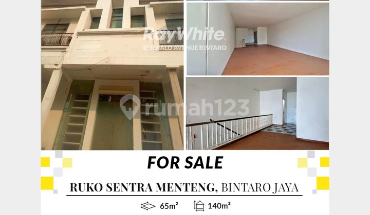 Ruko DiJual Sentra Menteng Bintaro Jaya, Strategis Siap Bisnis