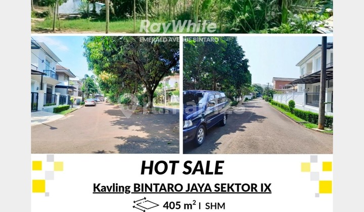 Kavling SHM 405 m² Di Bintaro Jaya Sektor 9, Jalan Lebar