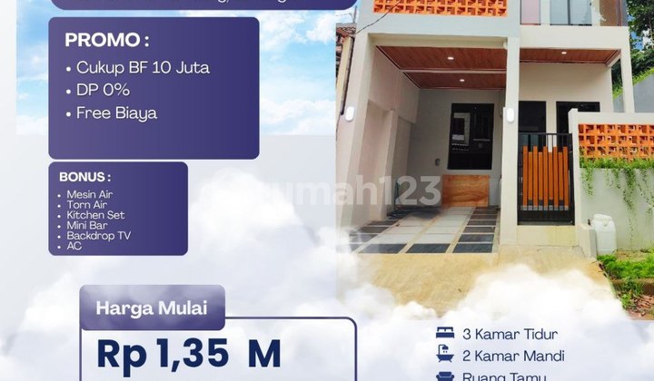 S469.rumah 2Lantai Scandinavian Tanah Luas Ada Taman di Pamulang