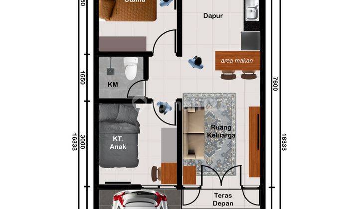 Inden Rumah Menganti Murah Tipe 50 Domas Menganti Gresik.  2