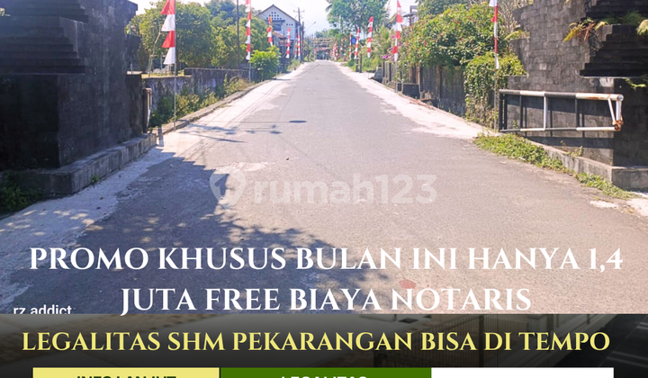 DIJUAL MURAH HANYA 1 JUTAAN FREE BIAYA NOTARIS TANAH PEKARANGAN DI SLEMAN UTARA 
