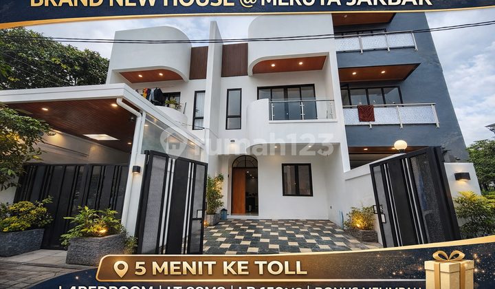 Rumah Baru Meruya Jakarta Barat - 4Kt, Bonus Lengkap, Dekat Tol & Puri Indah