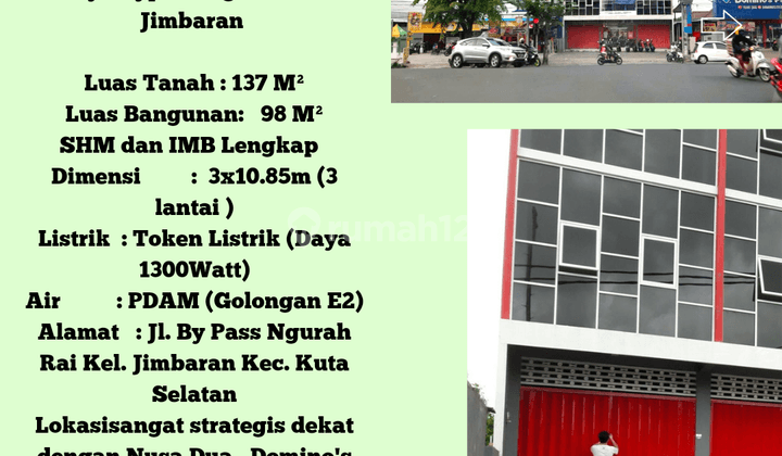 Ruko strategis 3 lantai Bypass Ngurah rai Jimbaran  3