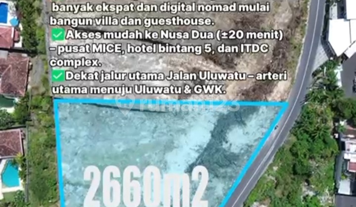 Tanah Itr Kuning View Gwk Dan Laut Merak Ungasan Bali Tanah Itr Kuning View Gwk Dan Laut Merak Ungasan Bali