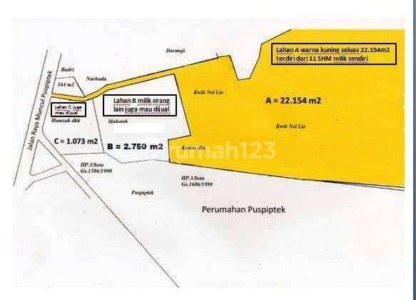 JUAL TANAH ZONA KOMERSIL SETU  3
