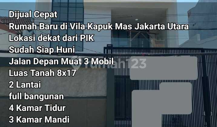 Di Jual Rumah Brand New Villa Kapuk.mas Jakarta Barat