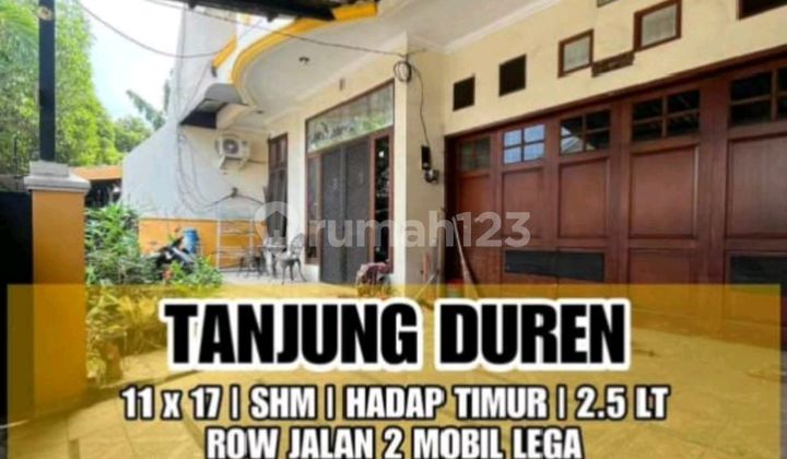 J180-rg Rumah Bagus 3 Lantai 11x16 M2 Jln 2 Mobil Hadap Timur Tanjung Duren  1