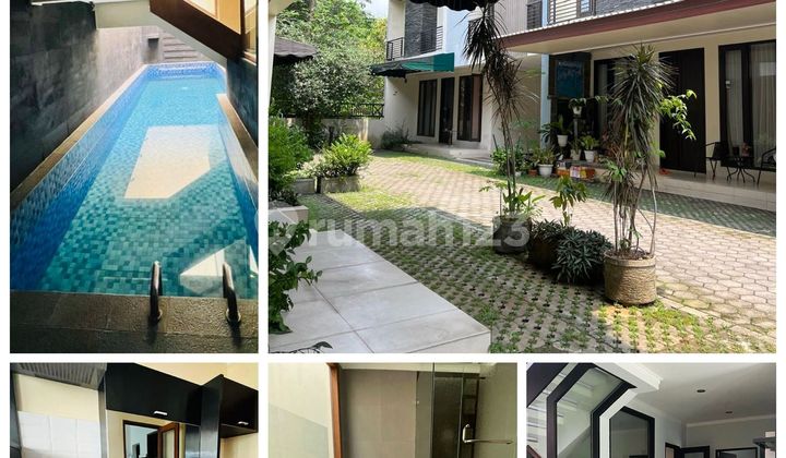 Back on Market Rental House with Swimming Pool in Ragunan. South Jakarta* - Building Area 280 / Land Area 162 (3 Floors) / SHM - 4+1. 4+1 / 2 - Semi Furnished - Pool / Storage - PLN 10000 / East Facing - Inside Complex / Quiet Comfortable / Fresh Cool Air - 24Hrs Security (One Gate) - House 1