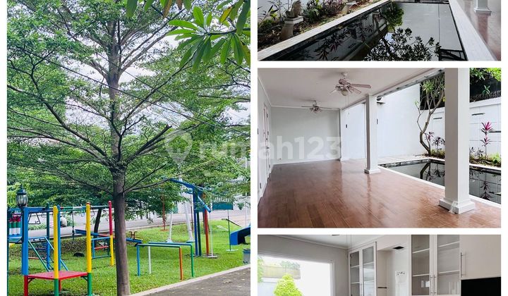 Disewa Rumah dalam Town House Kemang Timur Jakarta Selatan, luas tanah 994M, bangunan 1 lantai. 4 kamar tidur, 2 carport, semi furnished, ada swimming pool, garden dan playground, harga 575 JT Nego Lina 1
