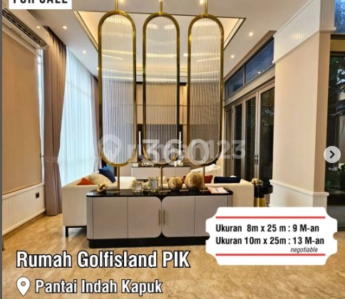 Dijual Rumah Golf Island Pik Mozart Uk 10 M X 25 M2 Ada Lift Standard Developer , At Jakarta Utara