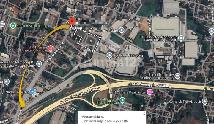 Tanah Pergudangan di Jalan Raya Narogong Cileungsi Bogor