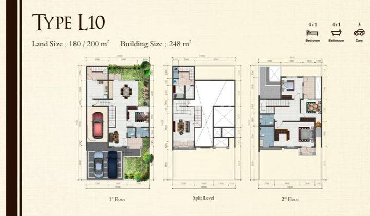 Rumah 3 Lt Luas 180 M2 Siap Huni Secepatnya di Cluster De Mansion 2