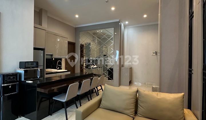 ruang tamu apartment 1 br bagus furnished