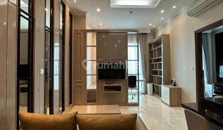 ruang tamu apartment 1 br bagus furnished