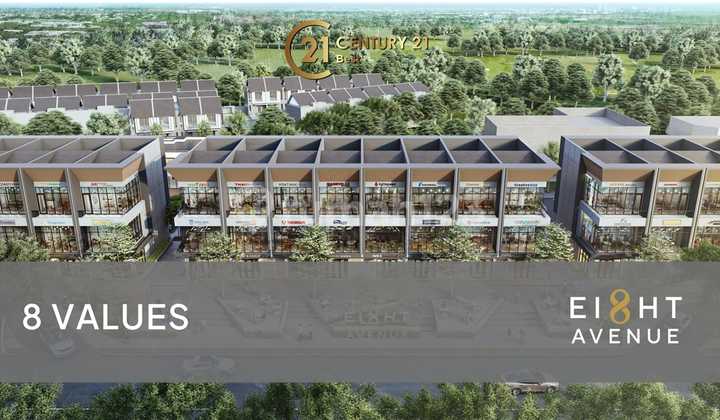 Ruko Ei8ght Avenue tallasa city depan mall acehardware dengan 3 fungsi bisa disewakan tiap lantai 4