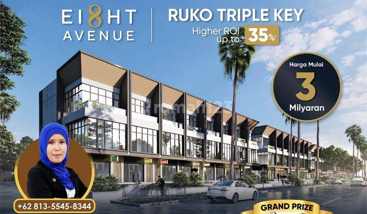 Ruko Ei8ght Avenue tallasa city depan mall acehardware dengan 3 fungsi bisa disewakan tiap lantai 1