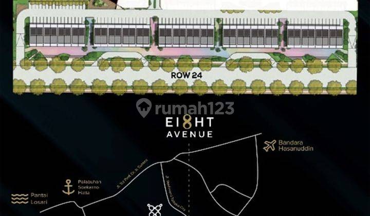 Ruko Ei8ght Avenue tallasa city depan mall acehardware dengan 3 fungsi bisa disewakan tiap lantai 14