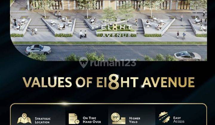 Ruko Ei8ght Avenue tallasa city depan mall acehardware dengan 3 fungsi bisa disewakan tiap lantai 15