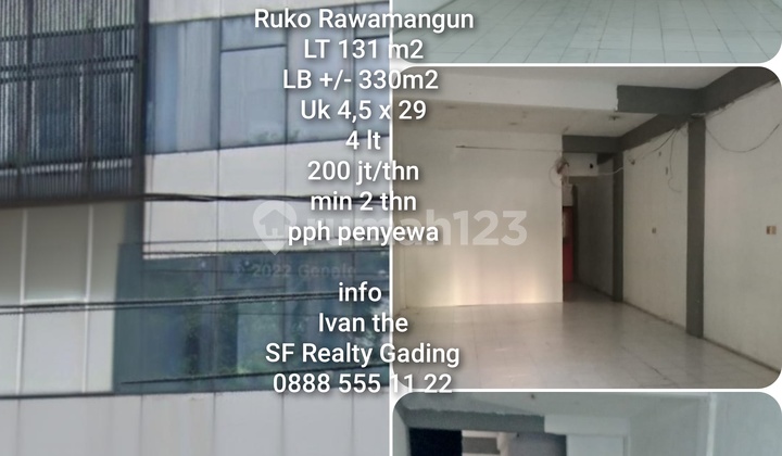 Ruko Disewa Rawamangun Dekat Arion Terminal Bus Rawamangun Pemuda Rs Persahabatan Tiptop Lab School Strategis