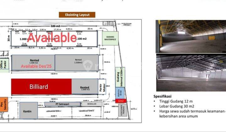 GUDANG PANCORAN JAKARTA SELATAN PARKIR LUAS COCOK UNTUK PADEL, GUDANG, LAPANGAN OLAHRAGA 2