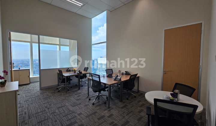Sewa Kantor Unit Furnished 11 Pax + Director Room di Equity Tower