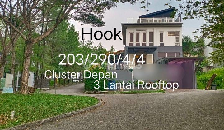 Rumah 3 Lantai Rooftop Cluster Depan Hook Green Area Sentul City Bogor 