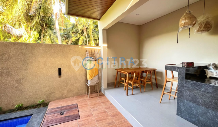 For Rent Modern Semi-Furnished Villa House with Private Pool | 2 BR in Batubulan, Bali, Land Area 100 m2