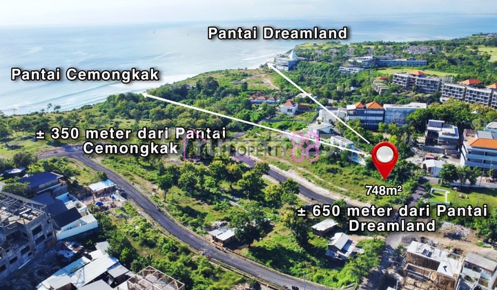 Tanah Ocean View Eksklusif dengan Akses Tiga Jalan | di Pecatu, Kuta Selatan LT 748 M2