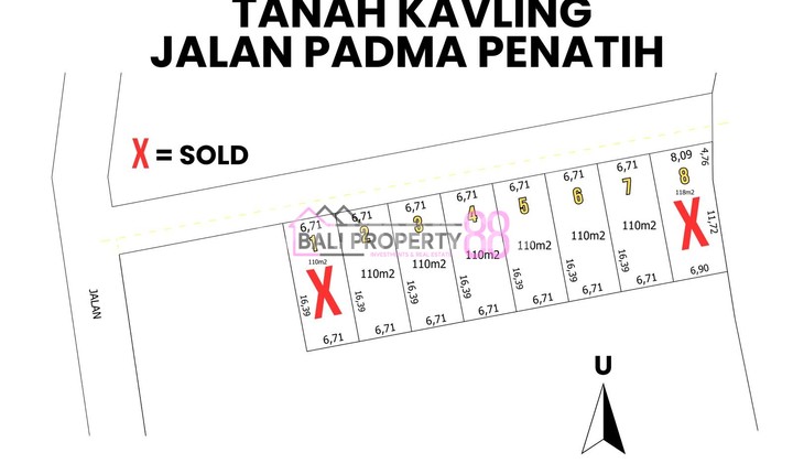 Dijual Tanah Kavling Padma Penatih Denpasar Timur LT 100 M2