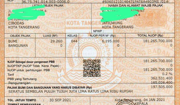 Tanah SHM Murah bawah NJOP, lokasi bisnis prima di raya Jatiuwung kota Tangerang 6