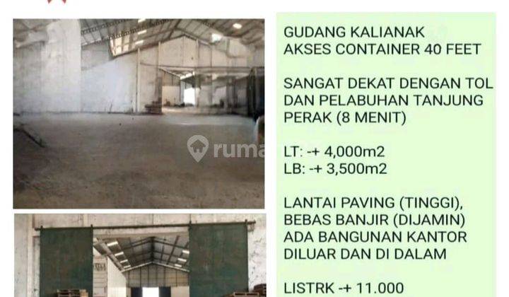 Gudang Sewa Murah Kalianak Margomuyo Kondisi Bagus Bebas Banjir  1