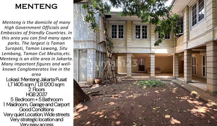 Jual Rumah Menteng Jakarta, 1405m2, Cocok Untuk Para Sultan, Only 140,5 M, David Supit 0812.9709.7777 1