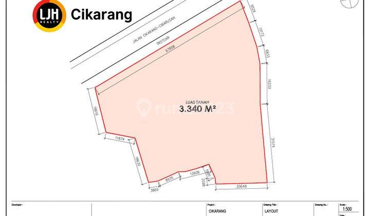 Dijual Kavling Luas di JL Raya Cikarang - Cibarusah Pasirsari 2