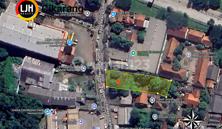 Dijual Kavling Pinggir Jalan Raya Serang - Cibarusah Serang Baru