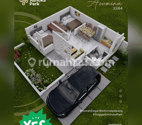 Rumah real estate murah berkonsep jepang