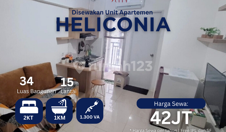 Sewa 2Br Tahunan Apartemen Bassura City Tower Heliconia Murah