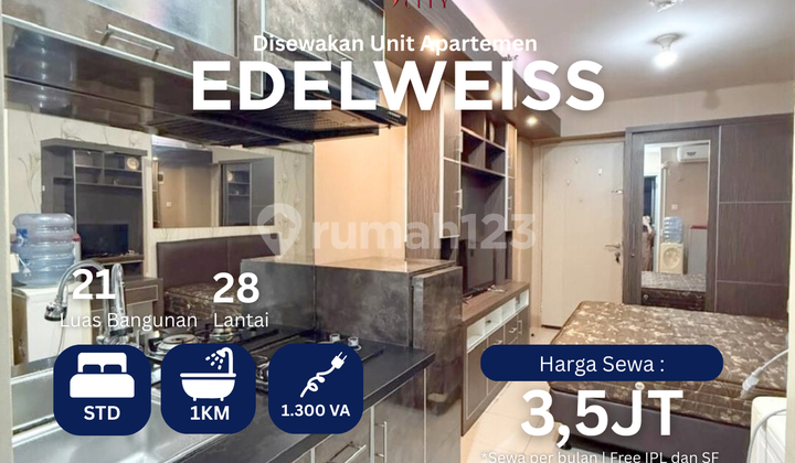 Sewa Studio Furnished Apartemen Bassura City Tower Edelweiss 1
