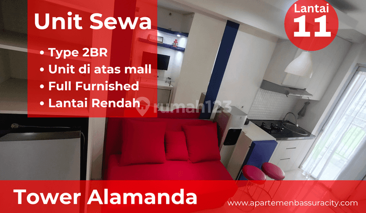 Sewa 2 Kamar Tidur Atas Mall Apartem Apartemen Bassura City Lantai Rendah 1