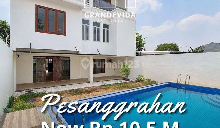 DIJUAL CEPAT RUMAH PESANGGRAHAN / TANGSEL : BRAND NEW CLASSIC MODERN HOUSE, 3 LANTAI, DALAM KOMPLEK 1