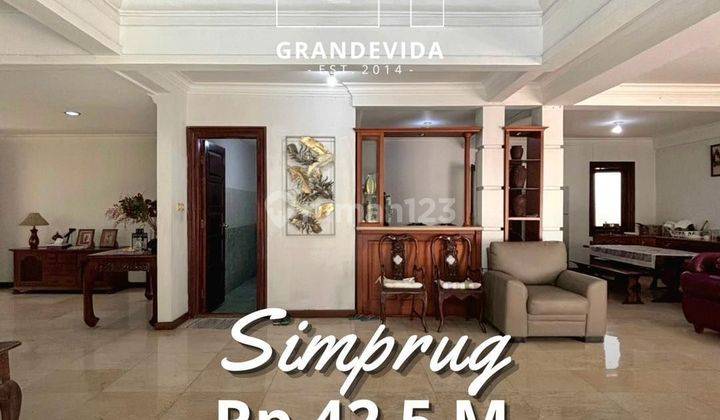 DIJUAL CEPAT RUMAH SIMPRUG : DALAM KOMPLEK, LOKASI STRATEGIS , BANGUNAN 2 LANTAI, NEGO SAMPAI JADI 1