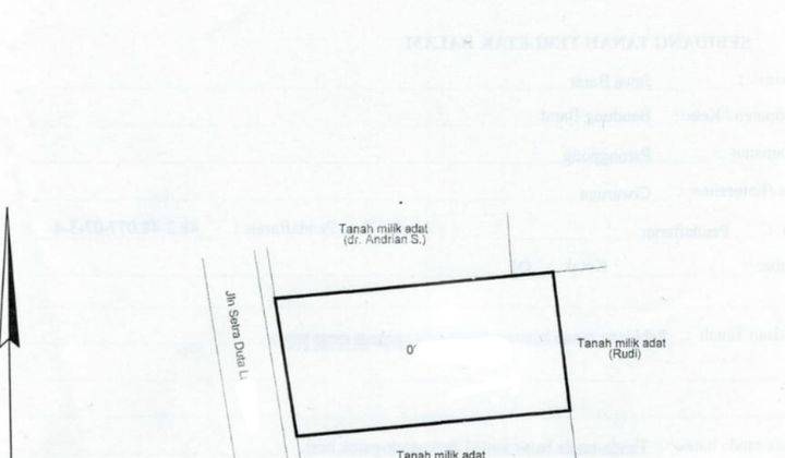 Dijual Tanah di Setra Duta Laguna 3
