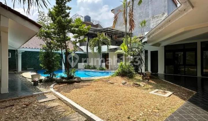 FOR SALE MENTENG RUMAH MODERN TROPICAL POOL 2 LANTAI + PAVILIUN
