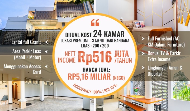 Dekat Bandara Soekarno Hatta, Tgr..Dijual Kost Mewah Bangunan Baru 2.5 Lt, Full Furnish, Lantai Granit, Fasilitas Kamar Lengkap, Legalitas SHM IMB Pbb.-Flz Dekat Bandara Soekarno Hatta, Tgr..Dijual Kost Mewah Bangunan Baru 2.5 Lt, Full Furnish, Lantai Granit, Fasilitas Kamar Lengkap, Legalitas SHM IMB Pbb.-Flz