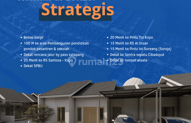 Free design promo jual murah rumah investasi bebas banjir asri 2