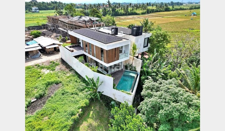 Luxury Modern Villa with Rice Field View in Nyanyi Near Canggu