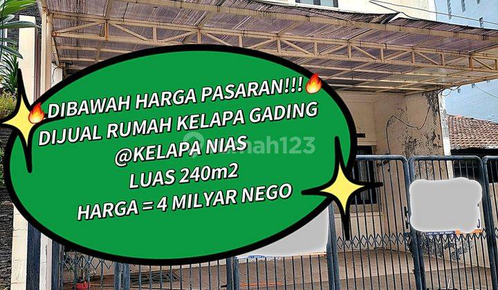 Rumah Murah Kelapa Gading Dibawah Pasaran 1