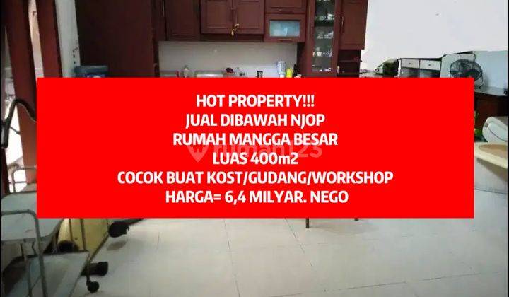 Jual Dibawah Njop Rumah Mangga Besar SHM 400m Cocok Kost Gudang 1